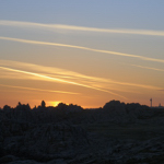 Pointe du Créac'h (Beg Créac'h), 2011. L'aube vers Le Stiff et la tour radar. Voir aussi "Images de Ouessant - Créac'h".
